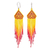 Long beaded waterfall earrings, 'Huichol Chevron in Red' - Colorful Long Beaded Waterfall Earrings (image 2a) thumbail