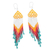 Long beaded waterfall earrings, 'Huichol Chevron in White' - Multicolored Hand Crafted Long Beaded Earrings (image 2c) thumbail