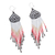 Long beaded waterfall earrings, 'Huichol Chevron in Grey' - Dramatic Extra Long Huichol Beaded Earrings (image 2c) thumbail
