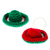 Gehäkelte Ornamente, (Paar) - Rote und grüne Sombrero-Ornamente (Paar)