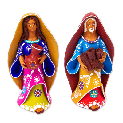 Ceramic nativity scene, 'Regal Christmas' (11 pieces) - Ceramic 11-Piece Nativity Scene in Jewel colours from Mexico