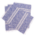 Cotton placemats, 'Inspiration in Azure' (set of 4) - Hand Loomed Placemats in Blue and White (set of 4)