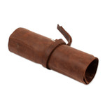 Leather tool roll bag, 'Ready for the Job' - Artisan Crafted Tobacco Brown Leather Small Tool Roll Bag