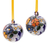 Ceramic ornaments, 'Hacienda Holiday' (pair) - Floral Talavera-Style Christmas Ornaments (Pair)