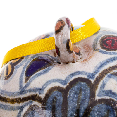 Ceramic ornaments, 'Talavera Joy' (pair) - Hand Crafted Ceramic Talavera-Style Ornaments (Pair)