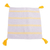 Kissenbezug aus Baumwolle, „Graue und gelbe Brokatbänder“ - Handgewebter Kissenbezug aus grauer Baumwolle mit gelbem Brokat