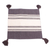 Cotton cushion cover, 'Grey Groove' - Grey and White Striped Cushion Cover