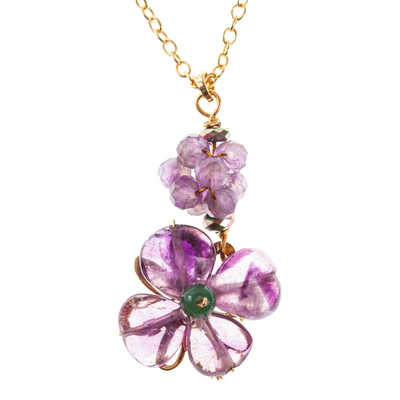 Floral Jewelry Set with Amethyst and Agate