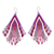 Glass beaded waterfall earrings, 'Purple Chic Cascade' - Purple-Fuchsia-Burgundy Huichol Beadwork Waterfall Earrings
