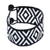 Glass beaded wristband bracelet, 'Black and White Diamonds' - Huichol Handmade Black and White Beadwork Bracelet (image 2a) thumbail