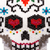 Glass beaded dangle earrings, 'White and Red Skeleton' - Beadwork Day of the Dead White Skull Huichol Earrings (image 2c) thumbail