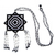 Glass beaded pendant necklace, 'Black and White Huichol Mandala' - Huichol Handcrafted Black and White Mandala Pendant Necklace (image 2a) thumbail