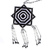 Glass beaded pendant necklace, 'Black and White Huichol Mandala' - Huichol Handcrafted Black and White Mandala Pendant Necklace (image 2b) thumbail