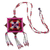 Glass beaded pendant necklace, 'Rosy Huichol Mandala' - Huichol Handcrafted Pink Mandala Pendant Necklace