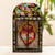 Wood niche, 'Blossoming Sacred Heart' - Handmade Folk Art Sacred Heart Niche thumbail