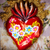Wood niche, 'Blossoming Sacred Heart' - Handmade Folk Art Sacred Heart Niche (image 2d) thumbail