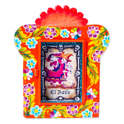 Catrina Theme Tin and Glass Wall Art Accent