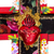 Glass and metal wall cross, 'Blazing Heart' - Glass and Tin Wall Cross from Mexico (image 2c) thumbail