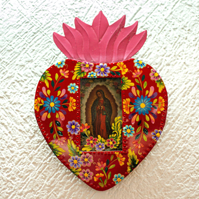 Tin plaque, Roses for Guadalupe