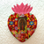 Tin plaque, 'Roses for Guadalupe' - Handcrafted Virgin of Guadalupe Heart Plaque or Photo Frame thumbail