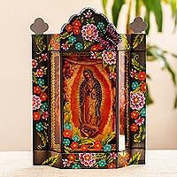 Artisan Crafted Blessed Virgin Metal Niche,'Holy Virgin'