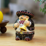 Ceramic bank, 'Mariachi Trumpet' - Mexican Handcrafted Ceramic Mariachi Trumpet Bank