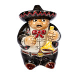 Ceramic bank, 'Mariachi Trumpet' - Mexican Handcrafted Ceramic Mariachi Trumpet Bank