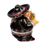 Ceramic bank, 'Mariachi Trumpet' - Mexican Handcrafted Ceramic Mariachi Trumpet Bank