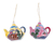Keramikornamente, (Paar) - Zwei handgefertigte Teekannen-Ornamente aus Keramik aus Mexiko