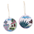 Ceramic ornaments, 'Nostalgia for Mexico' - Two Ceramic Ornaments Hand Painted with Scenes from Mexico