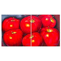 Diptych, 'Apples' - Realistic Diptych of Apples
