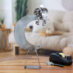 Recycled auto parts sculpture, 'Angel on High' - Handmade Angel and Moon Metal Sculpture