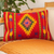 Wool cushion cover, 'Zapotec Arrows in Red' - Wool Zapotec Cushion Cover (image 2) thumbail