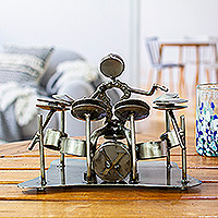 Recycled auto parts sculpture, Rustic Drum Solo
