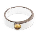 Citrine single-stone ring, 'Focal Point' - Hand Crafted Citrine Ring