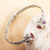 Garnet and amethyst cuff bracelet, 'Light from Within' - Silver Cuff Bracelet with Garnet and Amethyst thumbail
