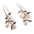 Cultured pearl drop earrings, 'Blooming Dogwood' - Leaf and Flower Motif Cultured Pearl Drop Earrings (image 2c) thumbail