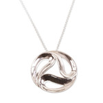 Sterling silver pendant necklace, 'Triple Yin-Yang' - Artisan Crafted Sterling Silver Pendant Necklace