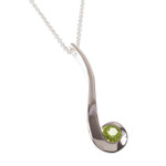 Peridot pendant necklace, 'Embrace' - August Birthstone Pendant Necklace