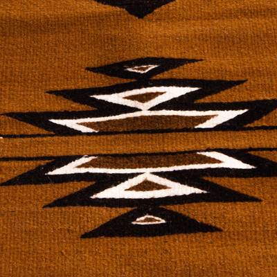 Teppich aus Zapotec-Wolle, 'Spice Diamonds' - Handgewebter Teppich aus Zapotec-Wolle