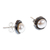 Cultured pearl stud earrings, 'Light in the Darkness' - Oxidized Silver Earrings with Cultured Pearls thumbail