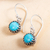 Turquoise dangle earrings, 'Taxco Treasure' - 950 Silver and Turquoise Earrings thumbail