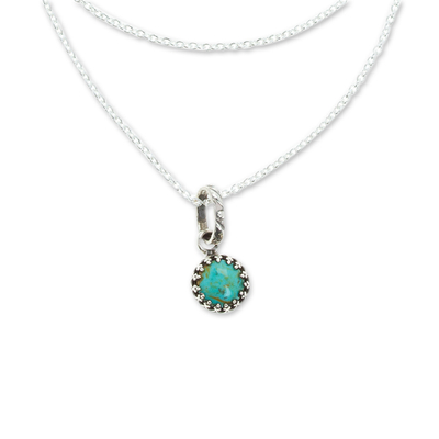 Turquoise pendant necklace, 'Taxco Treasure' - Natural Turquoise Pendant Necklace