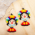 Glass beaded dangle earrings, 'Colorful Maria Doll' - Colorful Beaded Mexican Otomi Maria Doll Earrings (image 2) thumbail