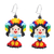 Glass beaded dangle earrings, 'Colorful Maria Doll' - Colorful Beaded Mexican Otomi Maria Doll Earrings thumbail