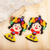 Glass beaded dangle earrings, 'Floral Maria Doll' - Handcrafted Beaded Mexican Otomi Maria Doll Earrings (image 2) thumbail