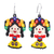 Glass beaded dangle earrings, 'Floral Maria Doll' - Handcrafted Beaded Mexican Otomi Maria Doll Earrings thumbail