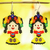 Glass beaded dangle earrings, 'Floral Maria Doll' - Handcrafted Beaded Mexican Otomi Maria Doll Earrings (image 2b) thumbail