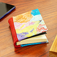 Mini-Tagebuch aus Amate-Papier, „Die Farbe der Träume“ – Handgefertigtes Mini-Tagebuch aus Amate-Papier