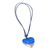 Halskette mit Pappmaché-Anhänger - Blaue Herz-Halskette aus Pappmaché mit goldenen Akzenten